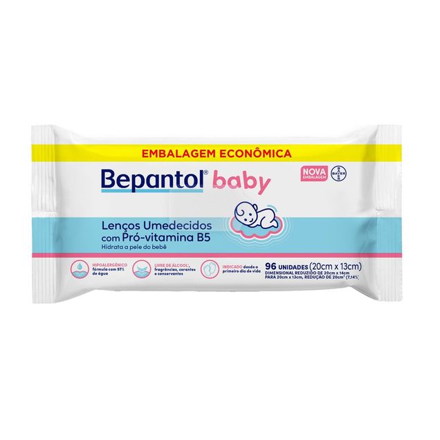Kit Bepantol Baby Lenços Umedecidos Para Bebês Leve 96 Pague 80 unidades