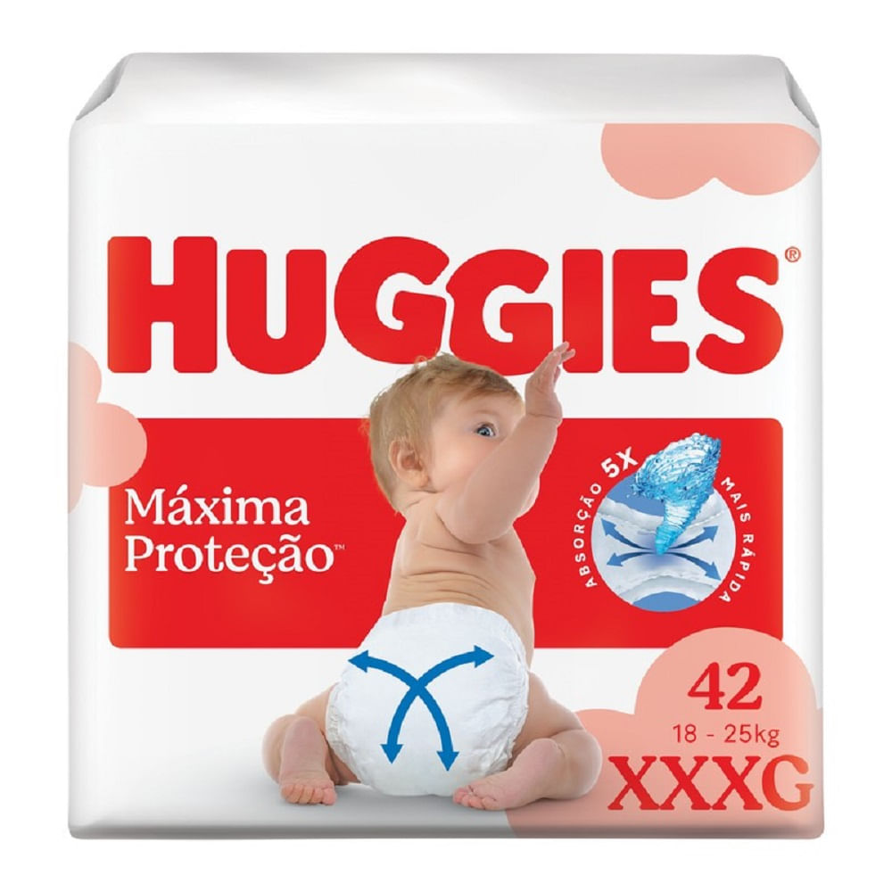 Fralda Descartável Huggies Máxima Proteção Tamanho XXXG 42 Unidades
