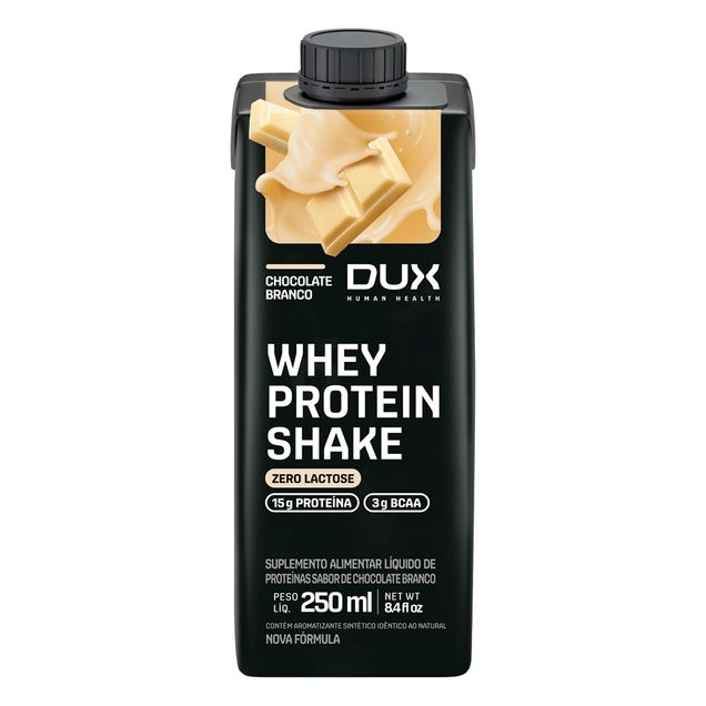 Bebida Whey Protein Shake Chocolate Branco 250ml Dux 1 Unidade