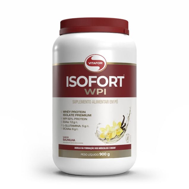 Isofort WPI Whey Protein Isolado Baunilha Vitafor 900g