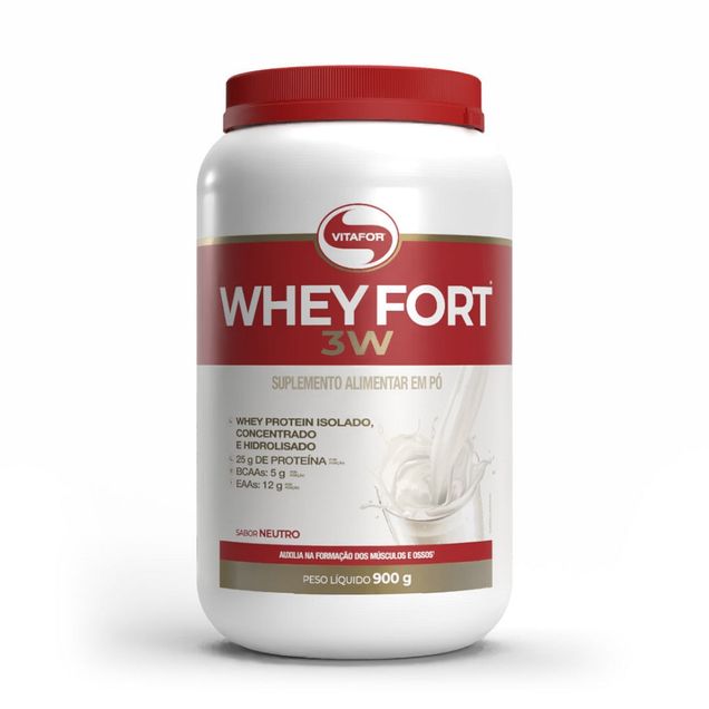 Whey Protein Fort 3W Neutro Vitafor 900g