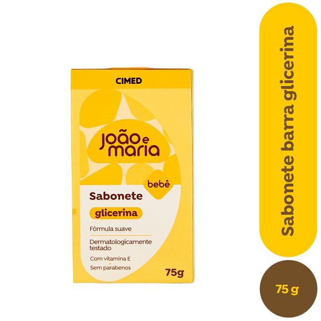 Sabonete em Barra Glicerina João e Maria Cimed Bebê 75g