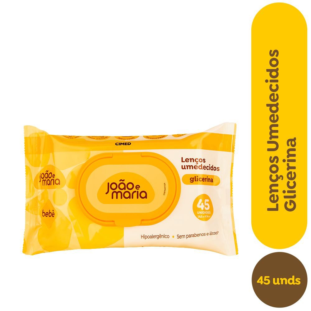 Lenço Umedecido com Fragrância João e Maria 45 Unidades