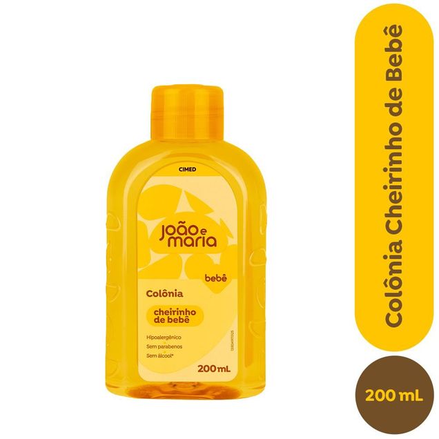 Colônia Infantil João e Maria Cheirinho de Bebê Cimed 0-3 meses 200ml