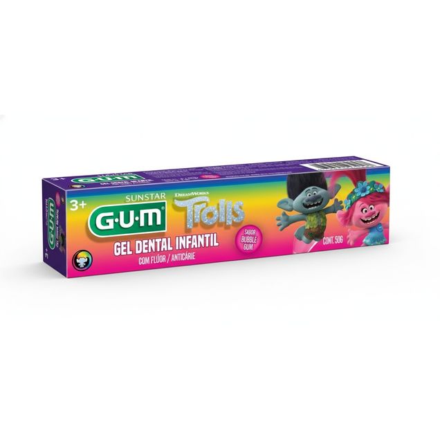Creme Dental Infantil Anti-cárie 1100 ppm Bubble Gum GUM 50g