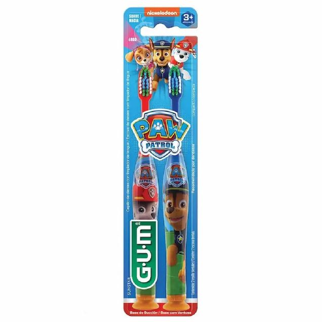 Escova Dental GUM Patrulha Canina Infantil Cerdas Macias 2 Unidades