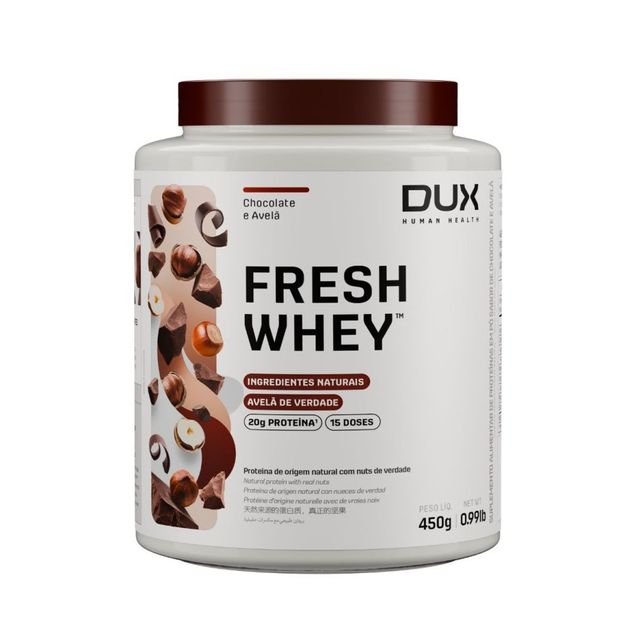 Fresh Whey Chocolate Belga e Avelã Dux 450g
