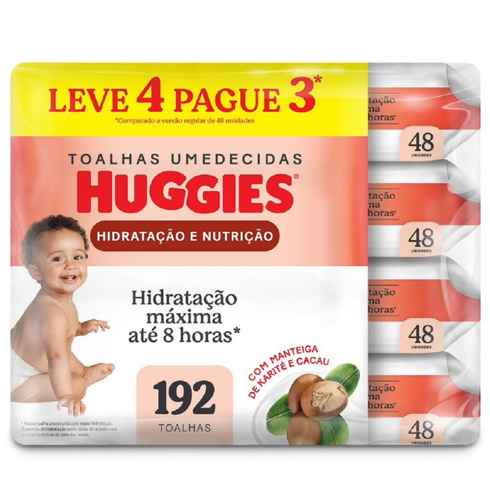 Lenço Umedecido Huggies Hidratação e Nutrição 48 Unidades