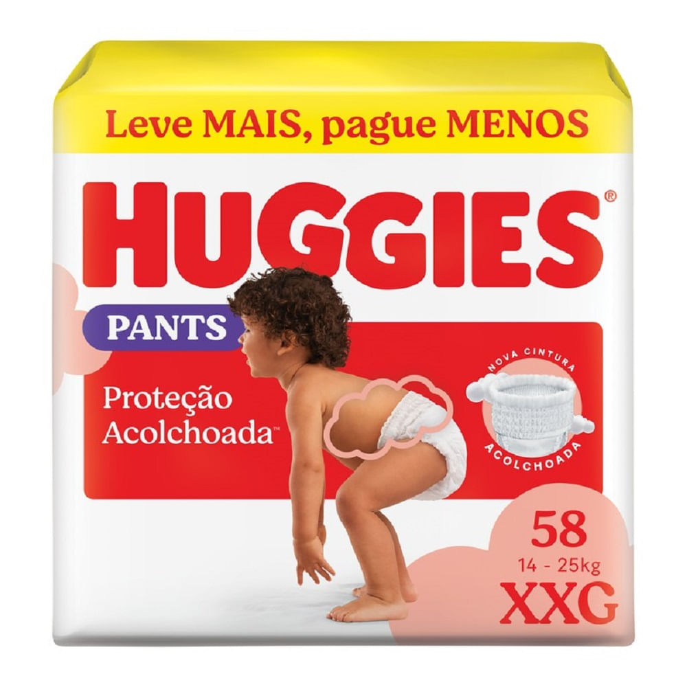 Fralda Descartável Huggies Pants Roupinha Proteção Acolchoada XXG 58 Unidades
