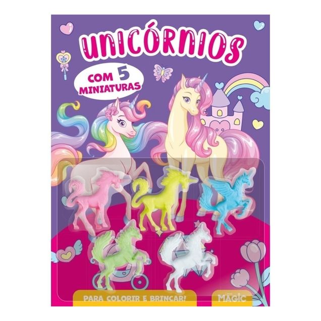 Livro Infantil CIRANDA MAGICA Unicórnios com 5 miniaturas 24p