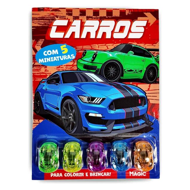 Livro Infantil Ciranda Mágica Carros com 5 Miniaturas 24 páginas