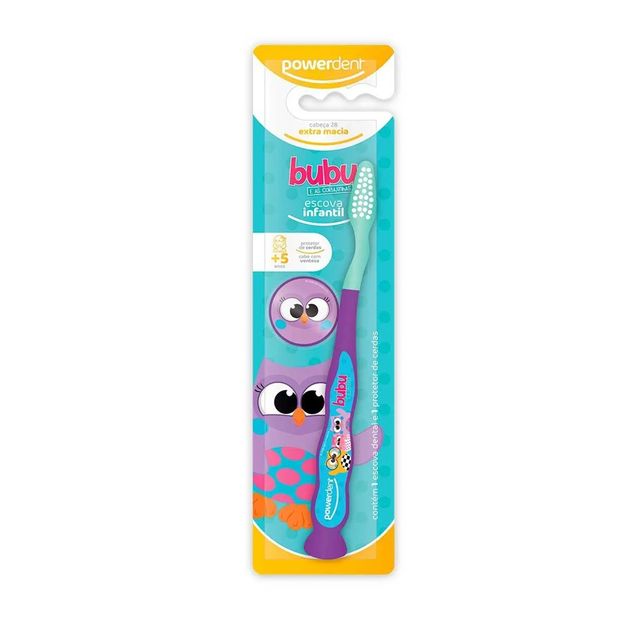Escova Dental Infantil Bubu Powerdent com Protetor de Cerdas 1 unidade