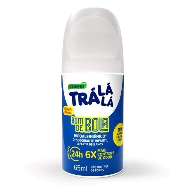Desodorante roll-on Infantil Bom de Bola 24h TRA LA LA 65ml