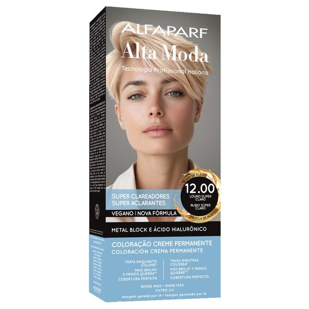 Alta Moda é... Colore Super Clareadores 12.00 Louro Platina - Coloração Permanente 150g — foto 2