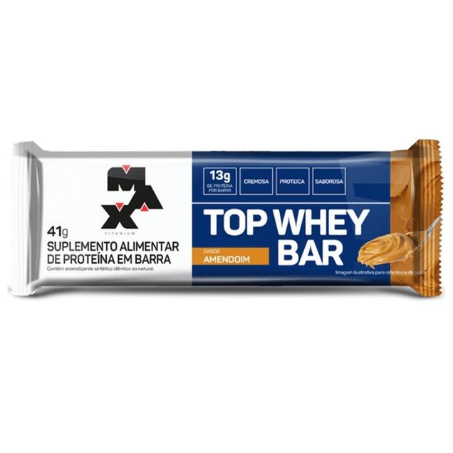 Barra de Proteína Max Titanium Top Whey Amendoim 41g