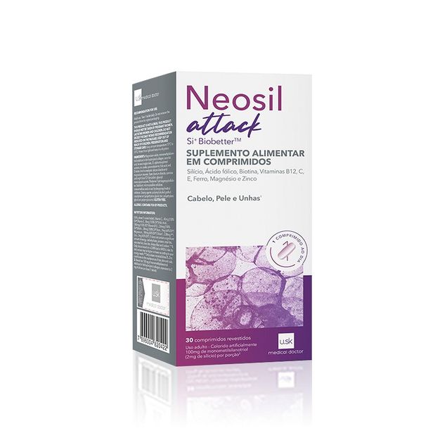 Neosil Attack Suplemento Alimentar Cabelo Pele e Unhas 30 Comprimidos