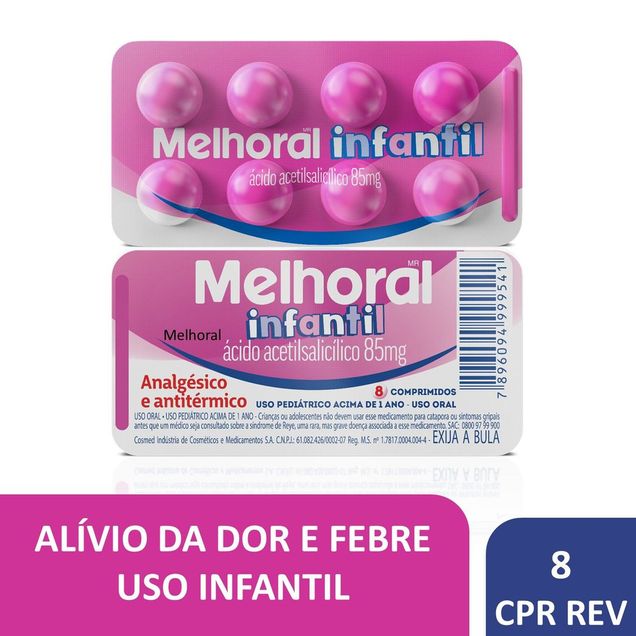 Melhoral Infantil 85mg MELHORAL 8 Comprimidos