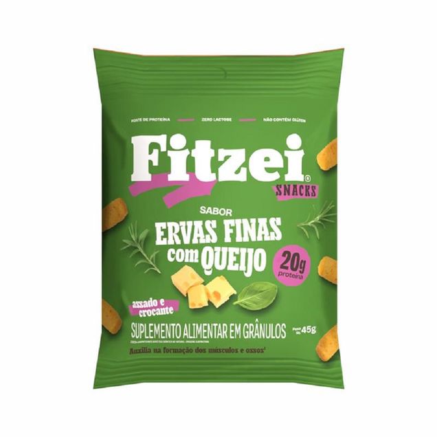 Snacks Proteico Fitzei Vitafor Sabor Erva Finas Com Queijo 45g