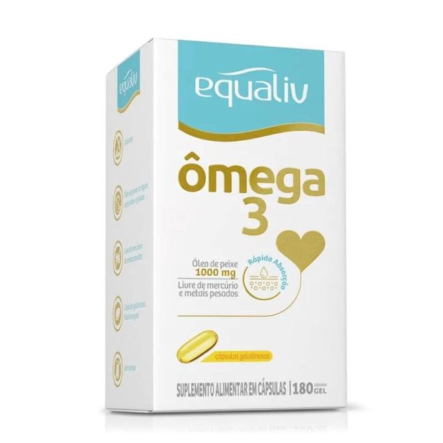 Suplemento Alimentar Equaliv Ômega 3-180 Cápsulas - Ômega 3 1.000mg Equaliv 180 Cápsulas