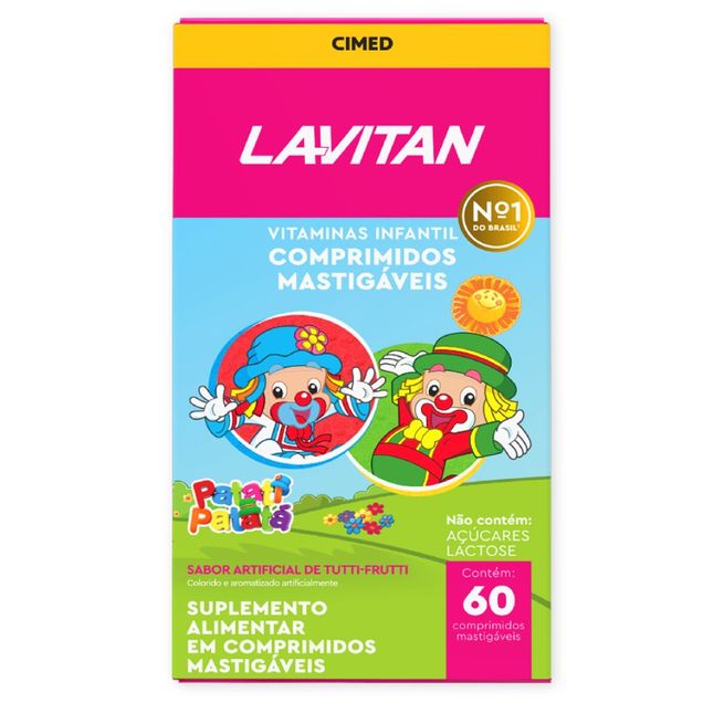 Lavitan Infantil Patati Patatá Tutti-Frutti 60 Comprimidos