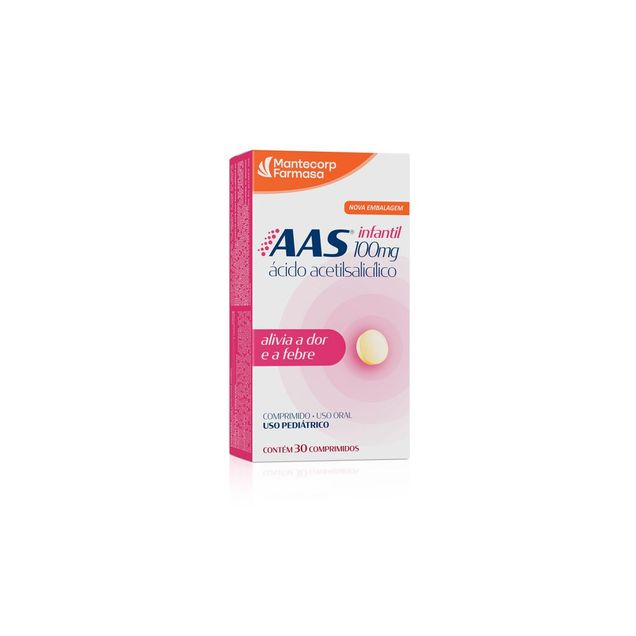 AAS Infantil 100mg Hypera 30 Comprimidos