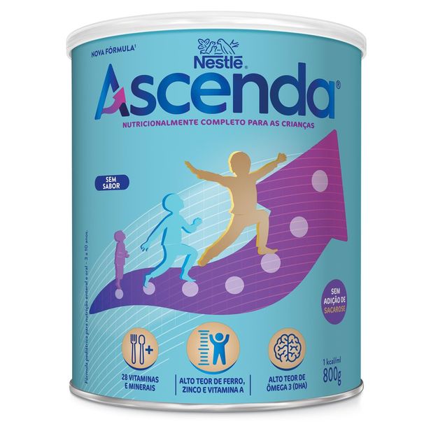 Suplemento Alimentar Infantil Ascenda Sem Sabor 800g