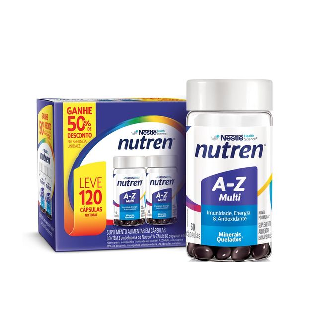 Suplemento Alimentar Nutren A-Z Multivitamínico 120 Cápsulas