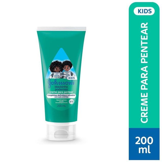 Creme para Pentear Infantil Blackinho Poderoso Johnson & Johnson 3B-4C 200ml