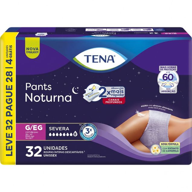 Roupa Íntima Tena Pants Noturna G/EG 32 Unidades — foto 7