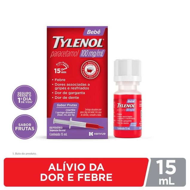 Tylenol Bebê Líquido Kenvue Brasil 15ml